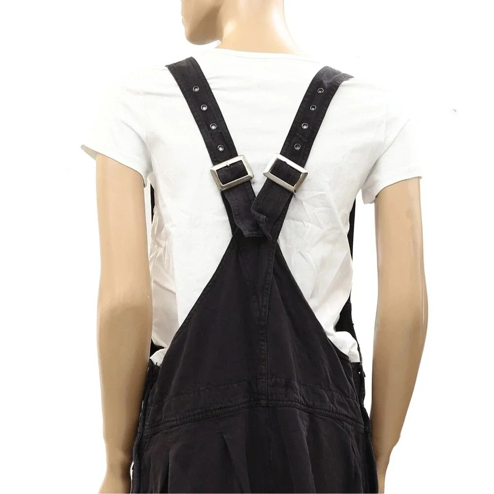 Free People We The Free Felix Tapered Overalls Jumpsuit Pinafore Black S 288031